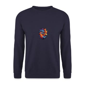Hahn Porträt - Unisex Pullover - Navy - Vorne - Alina (178cm) & Michal (187cm)