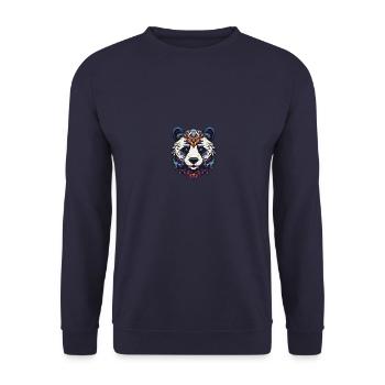 Panda Portrait - Unisex Sweatshirt - navy - Front - Alina (178cm) & Michal (187cm)