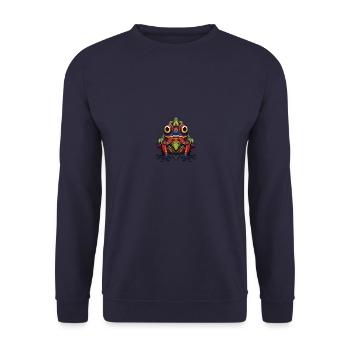 Frosch Porträt - Unisex Pullover - Navy - Vorne - Alina (178cm) & Michal (187cm)