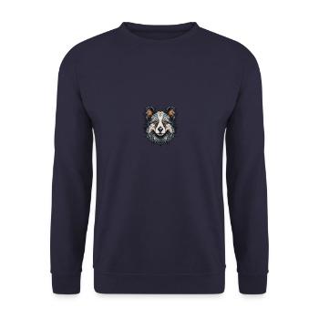Border Collie Chien Portrait - Sweat-shirt Unisexe - marine - Devant - Alina (178cm) & Michal (187cm)