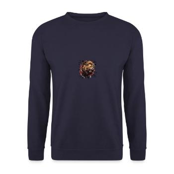 Lion Head Symbol Animal Lion Head - Unisex Sweatshirt - navy - Front - Alina (178cm) & Michal (187cm)