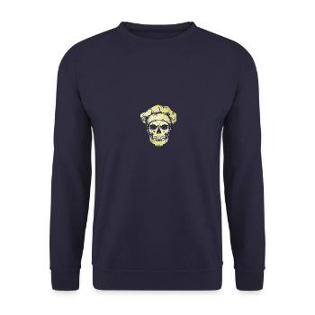 Koch Skull Skeleton Chef - Unisex Sweatshirt - navy - Front - Alina (178cm) & Michal (187cm)