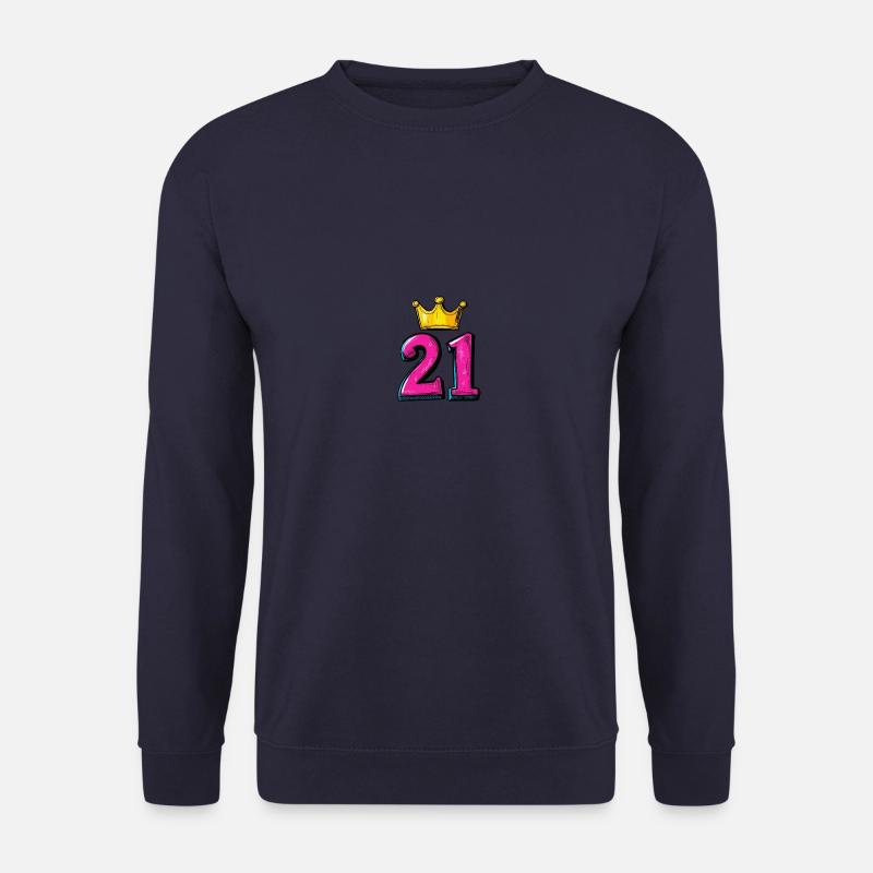 21 Zahl Trikot Krone - Unisex Pullover - Navy