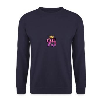95 Numéro Jersey Couronne - Sweat-shirt Unisexe - marine - Devant - Alina (178cm) & Michal (187cm)