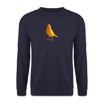 Kanarienvogel yellow bird - Unisex Pullover - Navy - Vorne - Alina (178cm) & Michal (187cm)