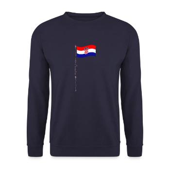 Kroatien Nationalfarben Urlaub Reise Spruch - Unisex Pullover - Navy - Vorne - Alina (178cm) & Michal (187cm)