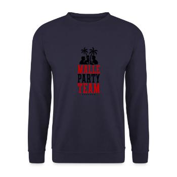 Malle Party Team Urlaub Mallorca - Unisex Pullover - Navy - Vorne - Alina (178cm) & Michal (187cm)