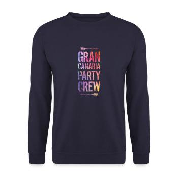 Dicton de l’équipe de fête de Gran Canaria - Sweat-shirt Unisexe - marine - Devant - Alina (178cm) & Michal (187cm)
