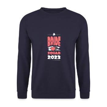 Escouade de la mariée 2023 Cœur de l’équipe - Sweat-shirt Unisexe - marine - Devant - Alina (178cm) & Michal (187cm)