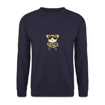 Hamster Cool Summer - Unisex Sweatshirt - navy - Front - Alina (178cm) & Michal (187cm)