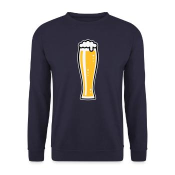 Verre à bière de blé (bière / verre de blé / verre à bière / 3C) - Sweat-shirt Unisexe - marine - Devant - Alina (178cm) & Michal (187cm)