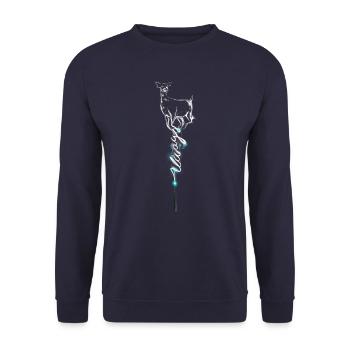 Harry Potter Hirschkuh Patronus - Unisex Pullover - Navy - Vorne - Alina (178cm) & Michal (187cm)