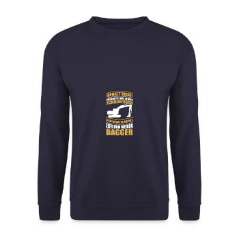 Krawatte Bagger Baggerführer Baggerfahrer - Unisex Pullover - Navy - Vorne - Alina (178cm) & Michal (187cm)