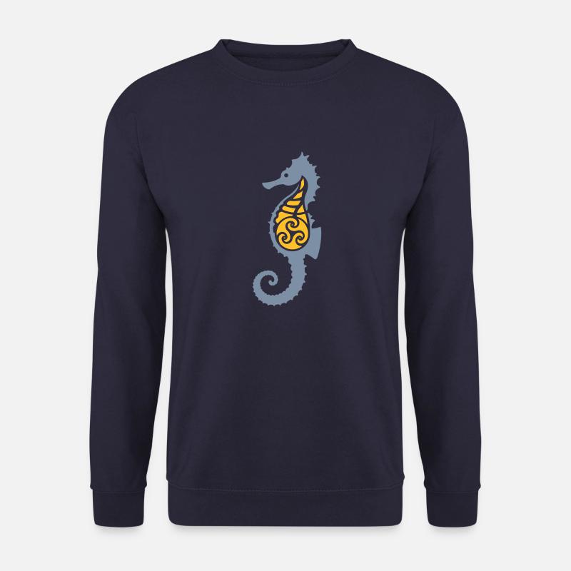 Tribal Seahorse - Unisex Pullover - Navy