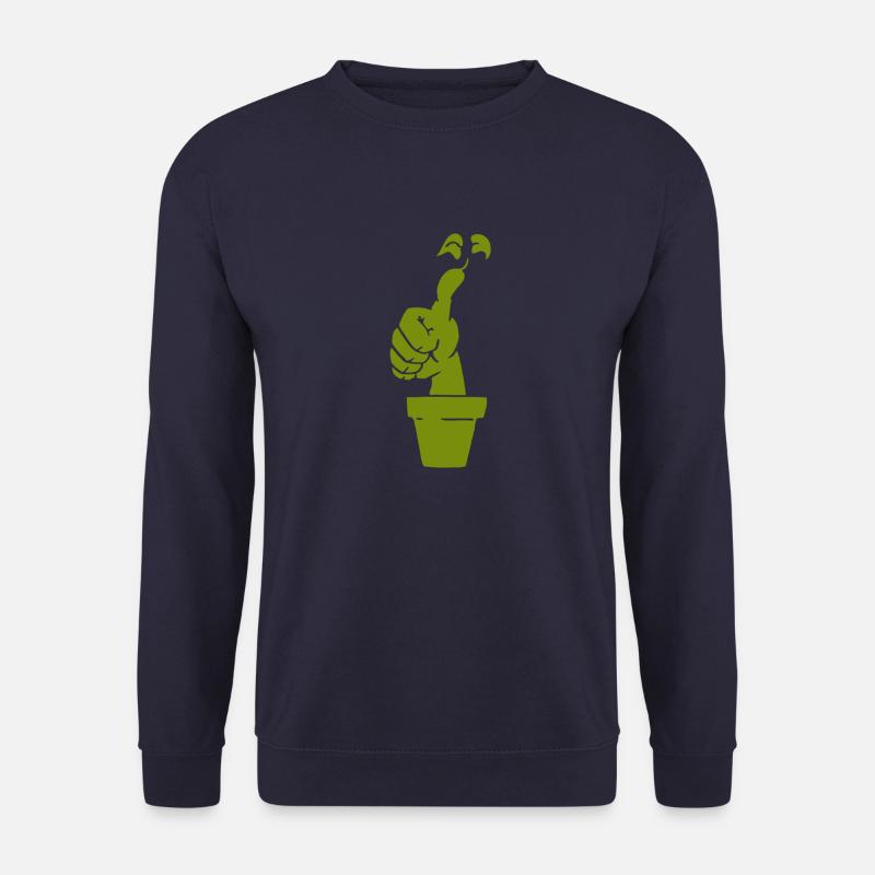 grüner Daumen Pflanze - Unisex Pullover - Navy