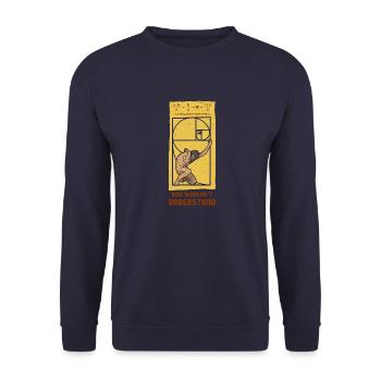 Goldener Schnitt Geometrie Spirale Kunst Mathe - Unisex Pullover - Navy - Vorne - Alina (178cm) & Michal (187cm)