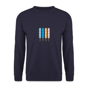 Gesponnenes Eis - Unisex Pullover - Navy - Vorne - Alina (178cm) & Michal (187cm)