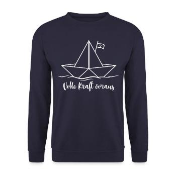 Volle Kraft voraus - Unisex Pullover - Navy - Vorne - Alina (178cm) & Michal (187cm)