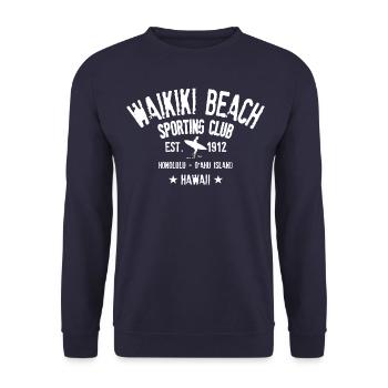 waikiki beach sporting club - Unisex Sweatshirt - navy - Front - Alina (178cm) & Michal (187cm)