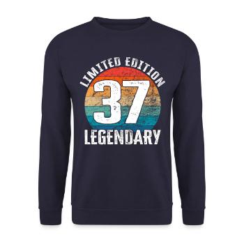 Joyeux anniversaire - 37th Birthday Limited Edition - Sweat-shirt Unisexe - marine - Devant - Alina (178cm) & Michal (187cm)