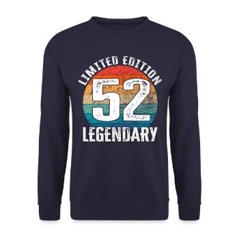 Happy Birthday - 52nd Birthday Limited Edition - Unisex Sweatshirt - navy - Front - Alina (178cm) & Michal (187cm)