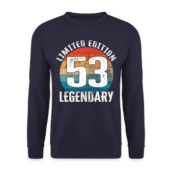 Happy Birthday - 53rd Birthday Limited Edition - Unisex Sweatshirt - navy - Front - Alina (178cm) & Michal (187cm)