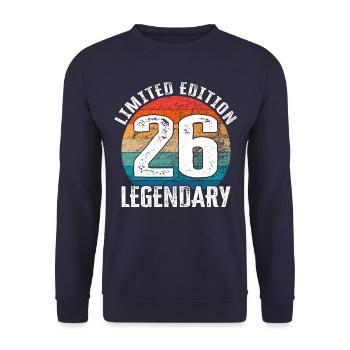 Happy Birthday - 26th Birthday Limited Edition - Unisex Sweatshirt - navy - Front - Alina (178cm) & Michal (187cm)
