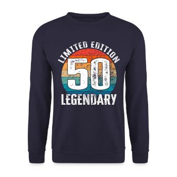 Happy Birthday - 50th Birthday Limited Edition - Unisex Sweatshirt - navy - Front - Alina (178cm) & Michal (187cm)