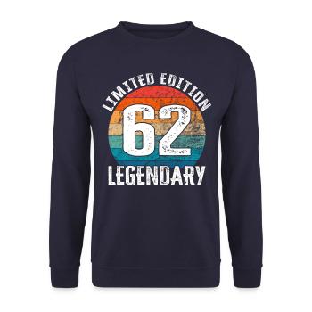 Happy Birthday - 62nd Birthday Limited Edition - Unisex Sweatshirt - navy - Front - Alina (178cm) & Michal (187cm)