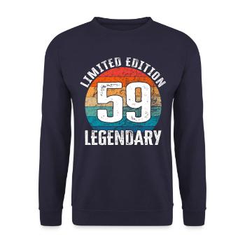 Happy Birthday - 59th Birthday Limited Edition - Unisex Sweatshirt - navy - Front - Alina (178cm) & Michal (187cm)