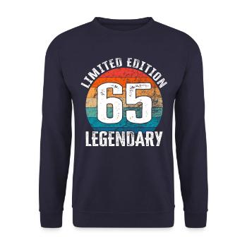 Happy Birthday - 65th Birthday Limited Edition - Unisex Sweatshirt - navy - Front - Alina (178cm) & Michal (187cm)