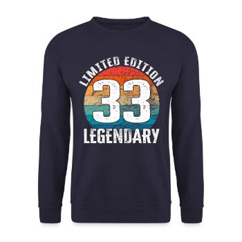 Joyeux anniversaire - 33e anniversaire Édition limitée - Sweat-shirt Unisexe - marine - Devant - Alina (178cm) & Michal (187cm)