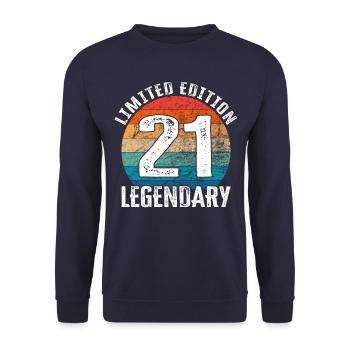 Happy Birthday - 21. Geburtstag Limited Edition - Unisex Pullover - Navy - Vorne - Alina (178cm) & Michal (187cm)