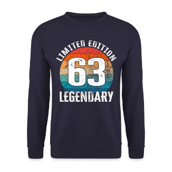 Happy Birthday - 63rd Birthday Limited Edition - Unisex Sweatshirt - navy - Front - Alina (178cm) & Michal (187cm)