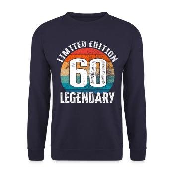 Happy Birthday - 60th Birthday Limited Edition - Unisex Sweatshirt - navy - Front - Alina (178cm) & Michal (187cm)
