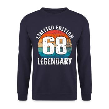 Happy Birthday - 68th Birthday Limited Edition - Unisex Sweatshirt - navy - Front - Alina (178cm) & Michal (187cm)