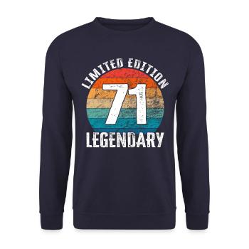 Happy Birthday - 71st Birthday Limited Edition - Unisex Sweatshirt - navy - Front - Alina (178cm) & Michal (187cm)