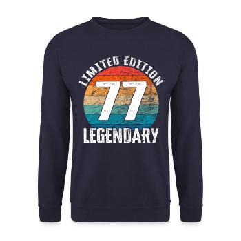 Joyeux anniversaire - 77th Birthday Limited Edition - Sweat-shirt Unisexe - marine - Devant - Alina (178cm) & Michal (187cm)