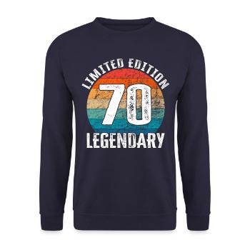 Happy Birthday - 70th birthday - Unisex Sweatshirt - navy - Front - Alina (178cm) & Michal (187cm)