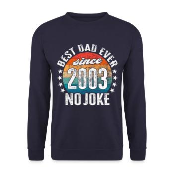 Bester Papa der Welt seit 2003 No Joke - Unisex Pullover - Navy - Vorne - Alina (178cm) & Michal (187cm)