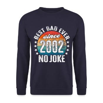 Bester Papa der Welt seit 2002 No Joke - Unisex Pullover - Navy - Vorne - Alina (178cm) & Michal (187cm)
