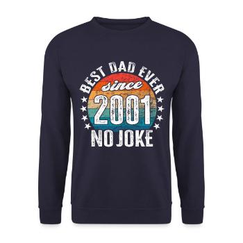 Meilleur papa du monde depuis 2001 No Joke - Sweat-shirt Unisexe - marine - Devant - Alina (178cm) & Michal (187cm)