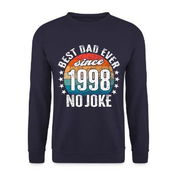 Bester Papa der Welt seit 1998 No Joke - Unisex Pullover - Navy - Vorne - Alina (178cm) & Michal (187cm)