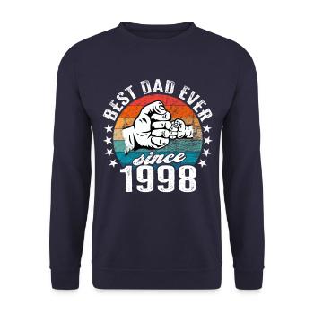 Bester Papa der Welt seit 1998 Vatertag - Unisex Pullover - Navy - Vorne - Alina (178cm) & Michal (187cm)