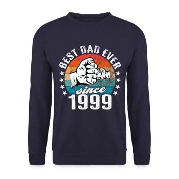 Bester Papa der Welt seit 1999 Vatertag - Unisex Pullover - Navy - Vorne - Alina (178cm) & Michal (187cm)