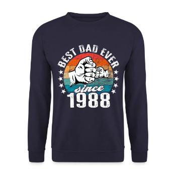 Bester Papa der Welt seit 1988 Vatertag - Unisex Pullover - Navy - Vorne - Alina (178cm) & Michal (187cm)