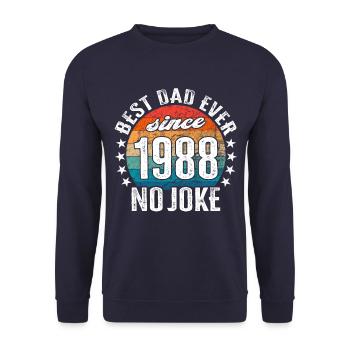 Meilleur père du monde depuis 1988 No Joke - Sweat-shirt Unisexe - marine - Devant - Alina (178cm) & Michal (187cm)