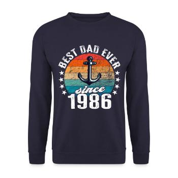 Meilleur père au monde depuis 1986 présentateur - Sweat-shirt Unisexe - marine - Devant - Alina (178cm) & Michal (187cm)