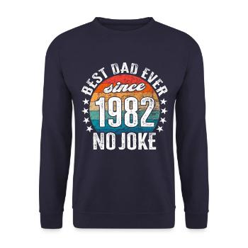 Best dad in the world since 1982 No Joke - Unisex Sweatshirt - navy - Front - Alina (178cm) & Michal (187cm)