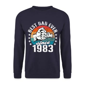 Bester Papa der Welt seit 1983 Vatertag - Unisex Pullover - Navy - Vorne - Alina (178cm) & Michal (187cm)